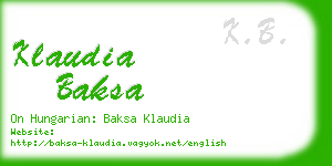 klaudia baksa business card
